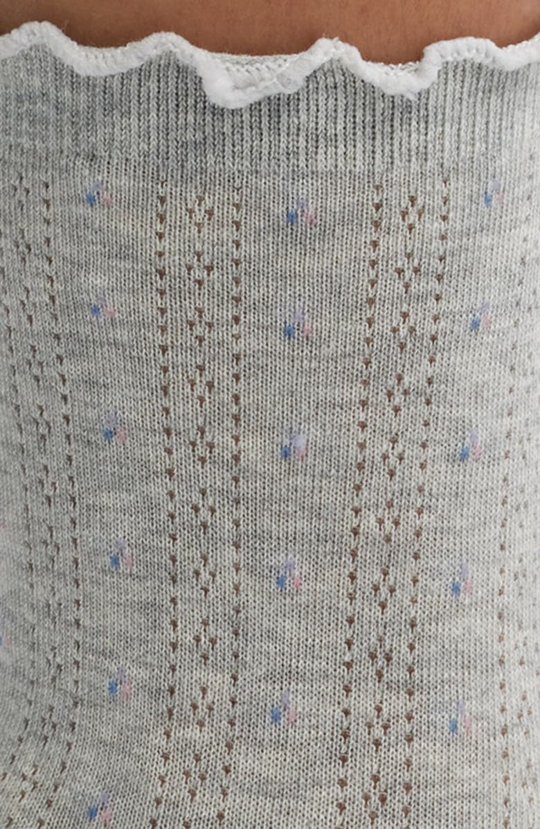 Casa Clara Margot Floral Pointelle Crew Socks, Alternate, color, 