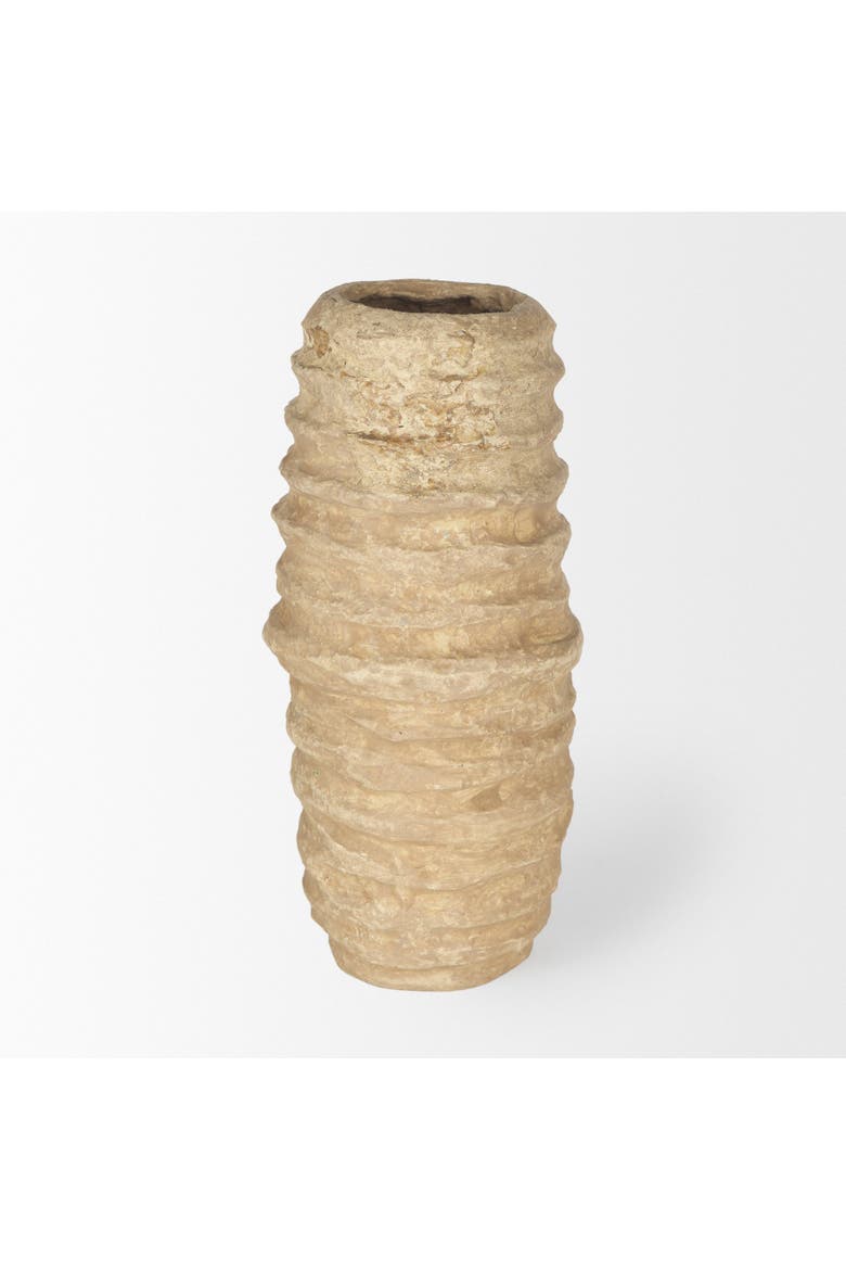 Kamli Small Paper Mache Vase, Alternate, color, Beige