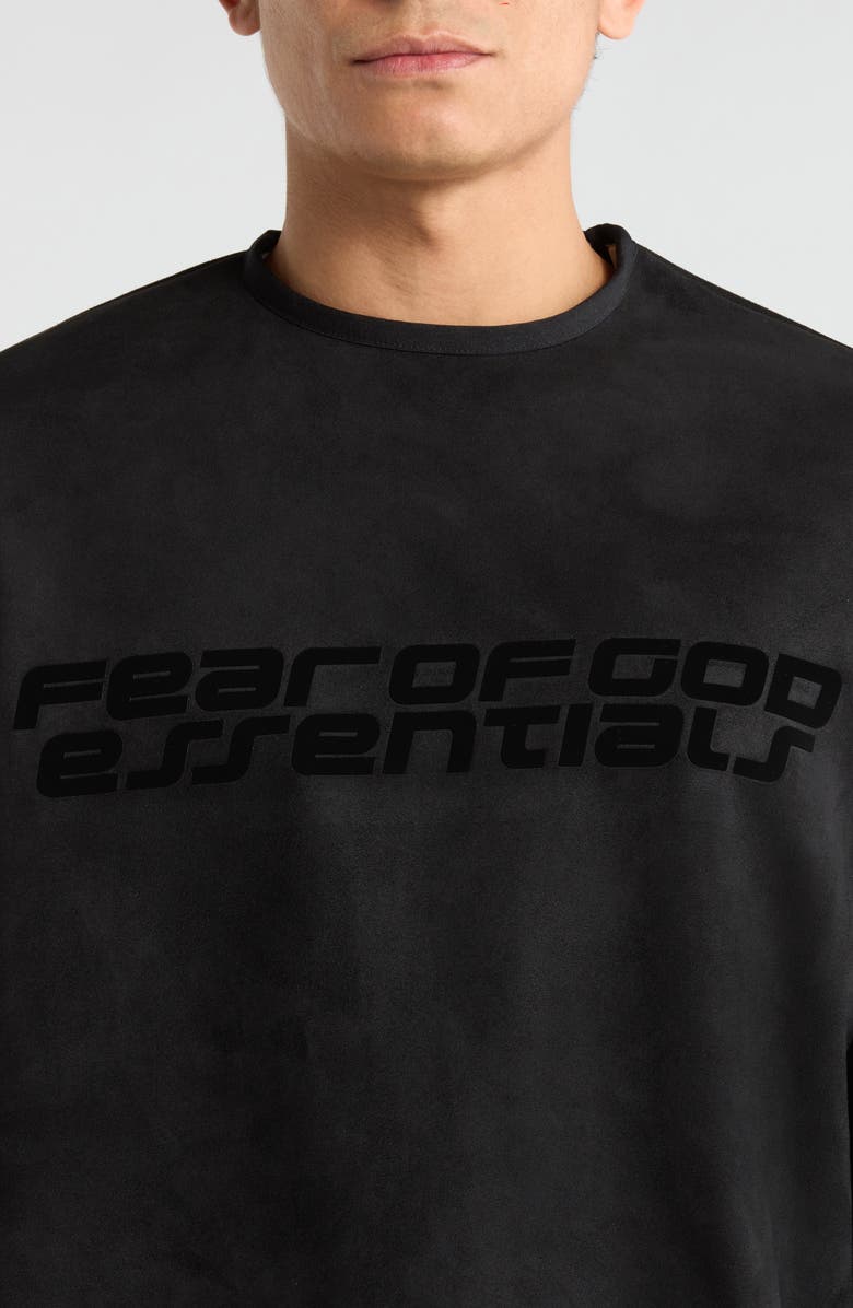 Fear of God Essentials Modern Crewneck Graphic Sweatshirt, Alternate, color, Vintage Black