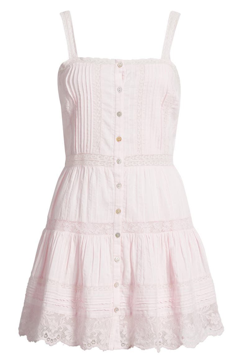 Charlize Lace Trim Sleeveless Minidress, Alternate, color, TENDER TOUCH