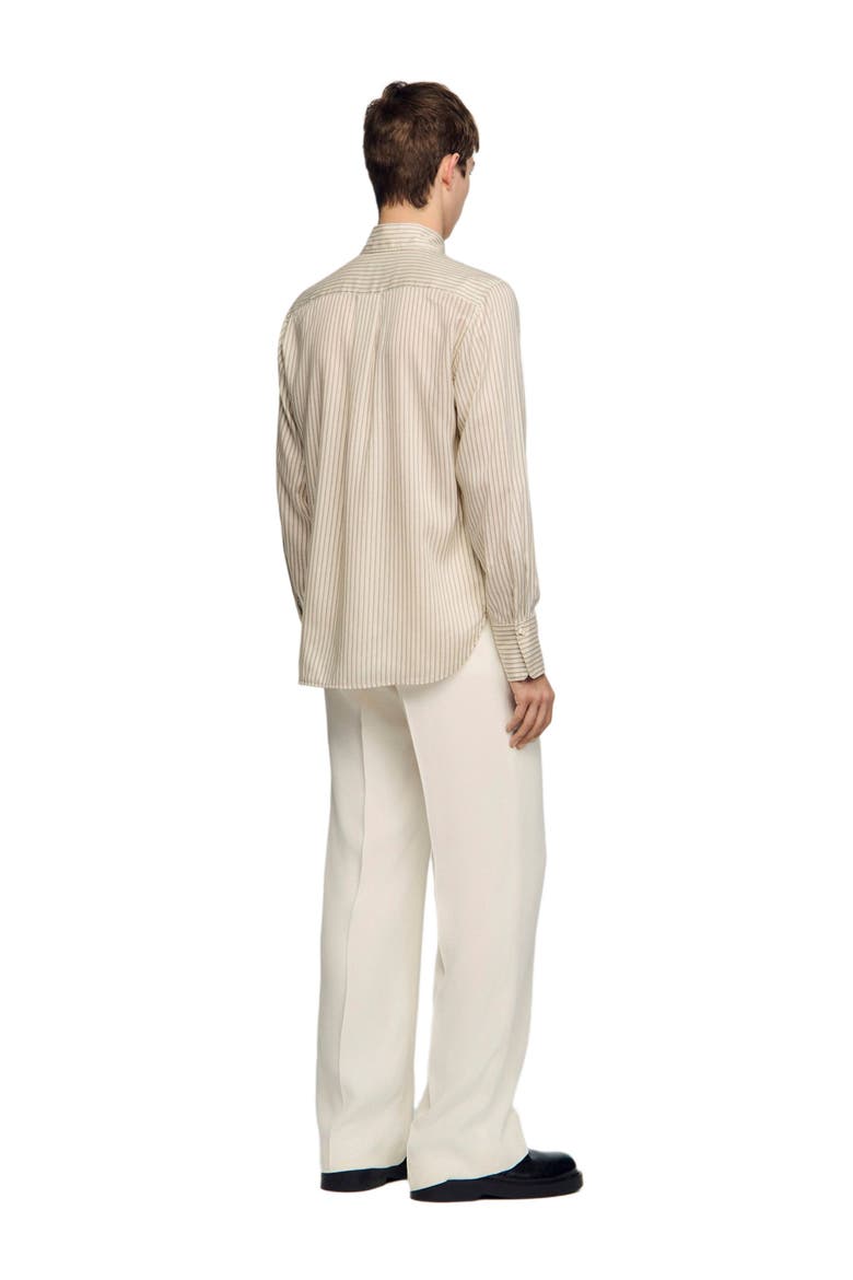 Striped loose-fit shirt, Alternate, color, Ecru / gris