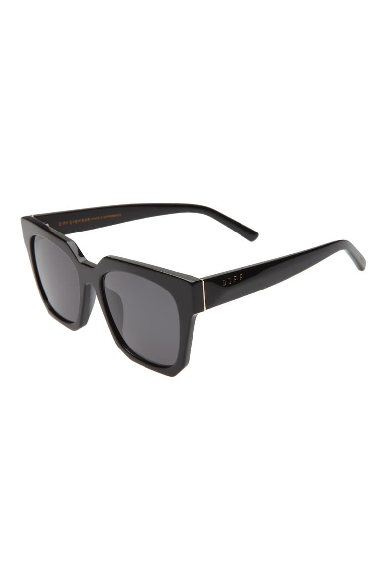 Ariana 54mm Polarized Square Sunglasses, Alternate, color, BLACK