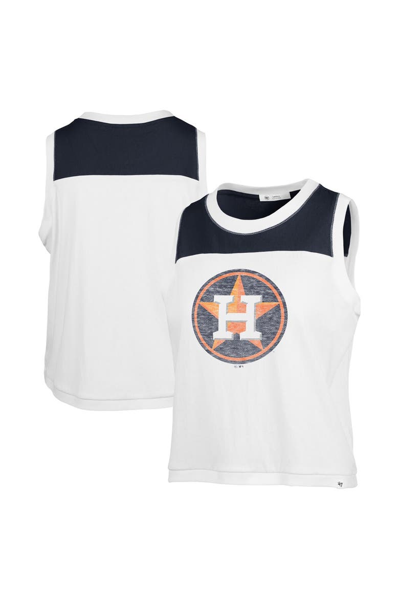 Women's '47 White Houston Astros Premier Zoey Waist Length Tank Top, Main, color, White