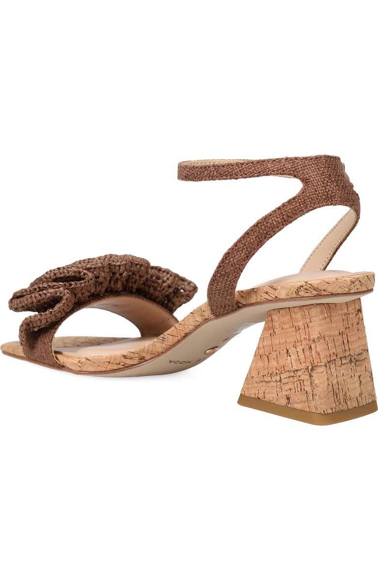 Pelle Moda Tianna Raffia Rosette Ankle Strap Sandal, Alternate, color, Espresso