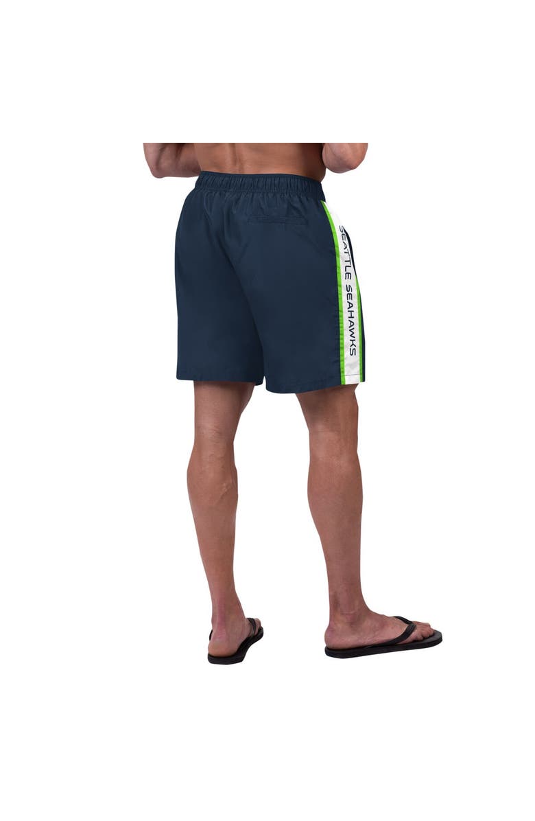 G-III SPORTS BY CARL BANKS Men's G-III Sports by Carl Banks College Navy Seattle Seahawks Streamline Volley Swim Shorts, Alternate, color, 