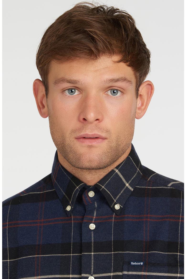 Lutsleigh Plaid Button-Up Shirt, Alternate, color, NAVY MARL