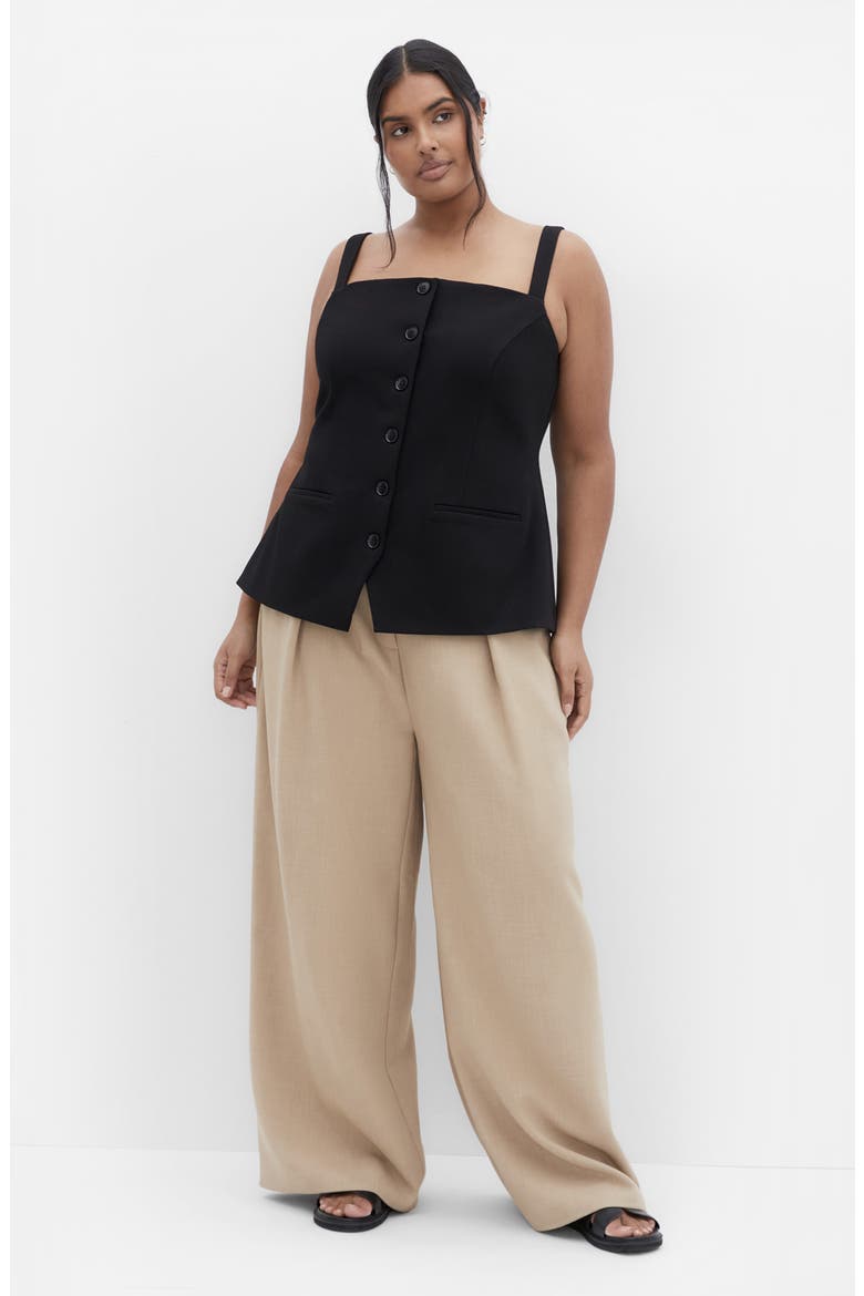 Peytonn Sleeveless Ponte Top, Alternate, color, BLACK