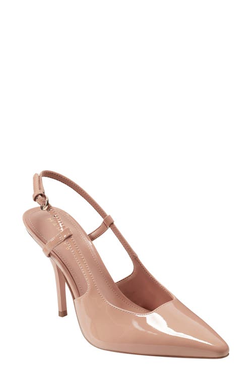 Marc Fisher Ltd Torry Slingback Pointed Toe Pump In Light Natural Patent