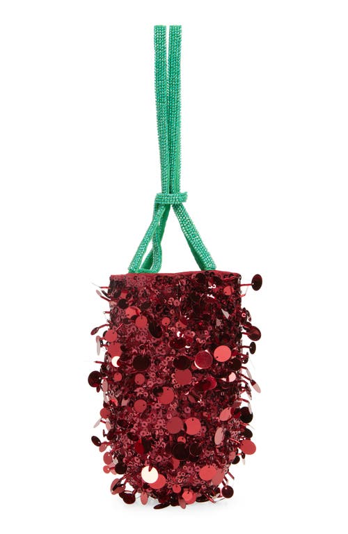 Anya Hindmarch Mini Sriracha Embellished Clutch In Burgundy