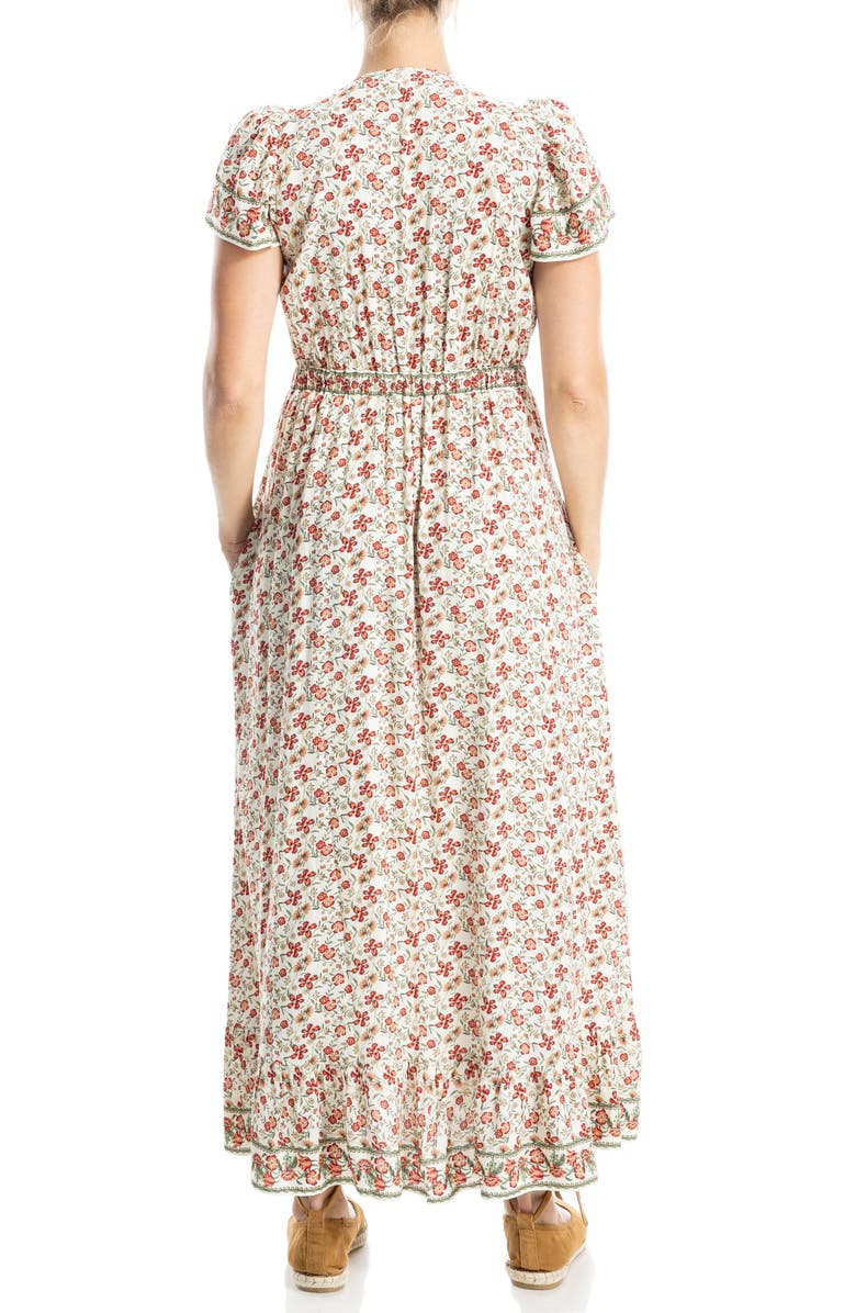 MAX STUDIO Empire Waist Flutter Sleeve Maxi Dress, Alternate, color,