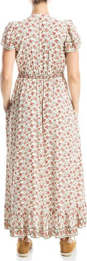 Empire Waist Flutter Sleeve Maxi Dress