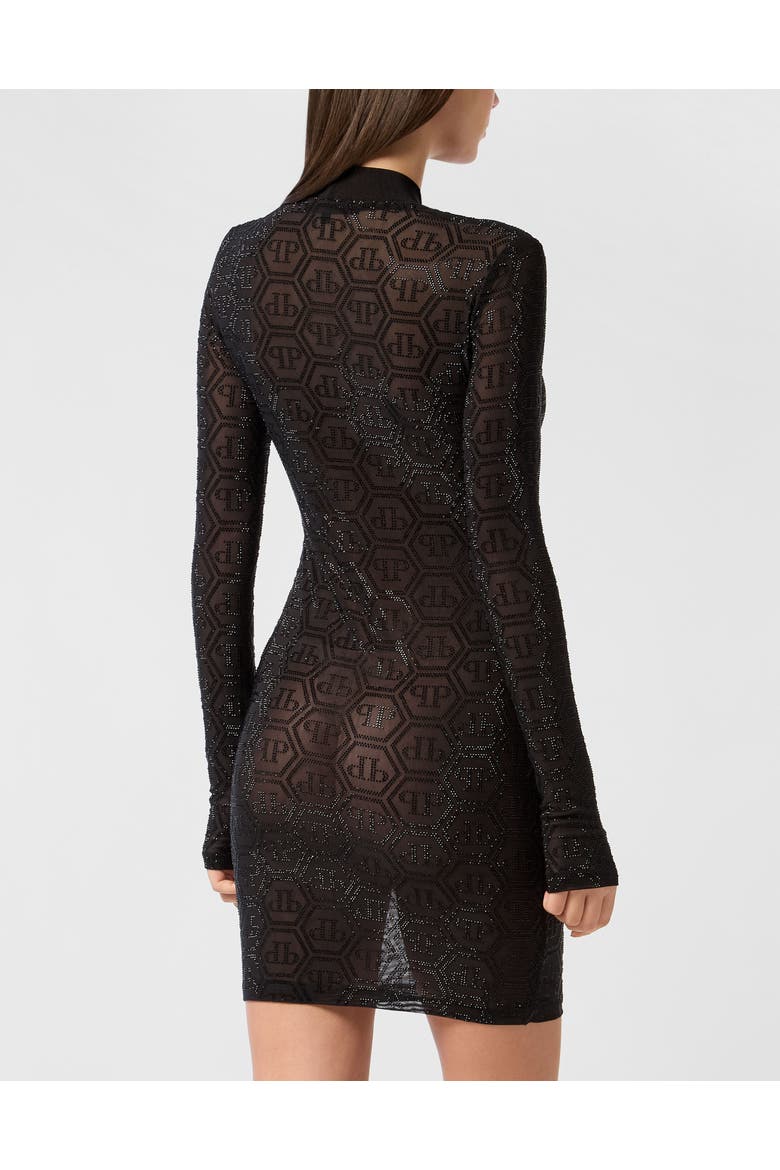 Short Dress Monogram Women, Alternate, color, black