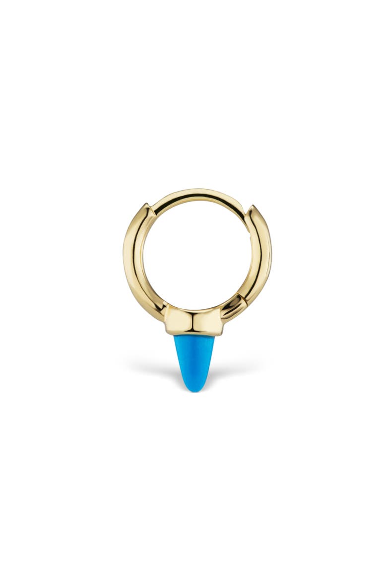 Turquoise Spike Single Clicker, Alternate, color, 14K YELLOW GOLD