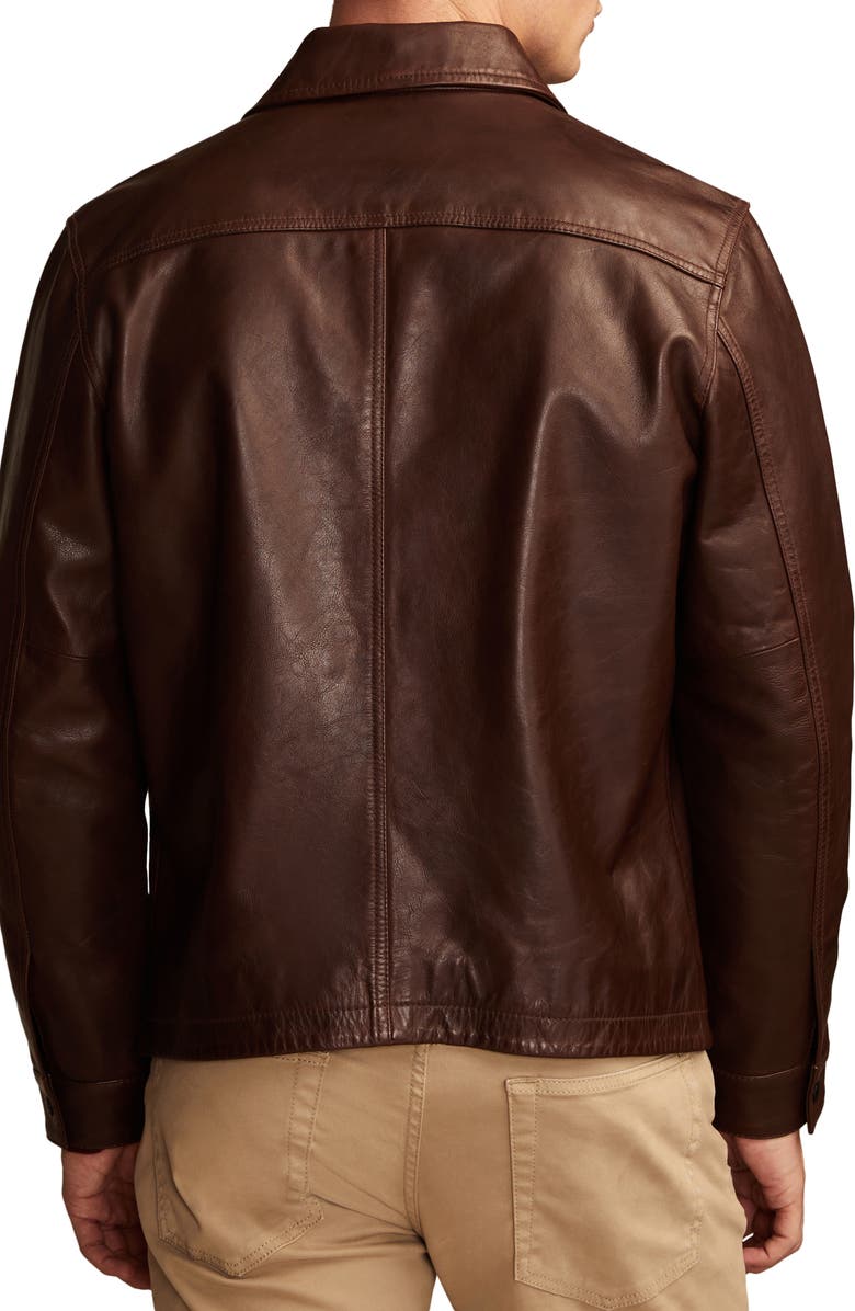 Lucky Brand Leather Touring Jacket, Alternate, color, Brown