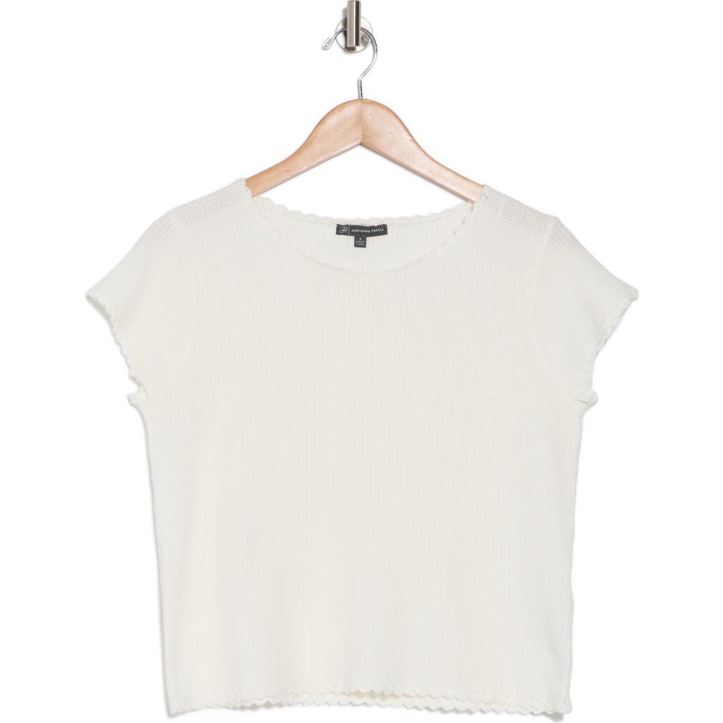 ADRIANNA PAPELL ADRIANNA PAPELL BOAT NECK CAP SLEEVE SEED STITCH SWEATER