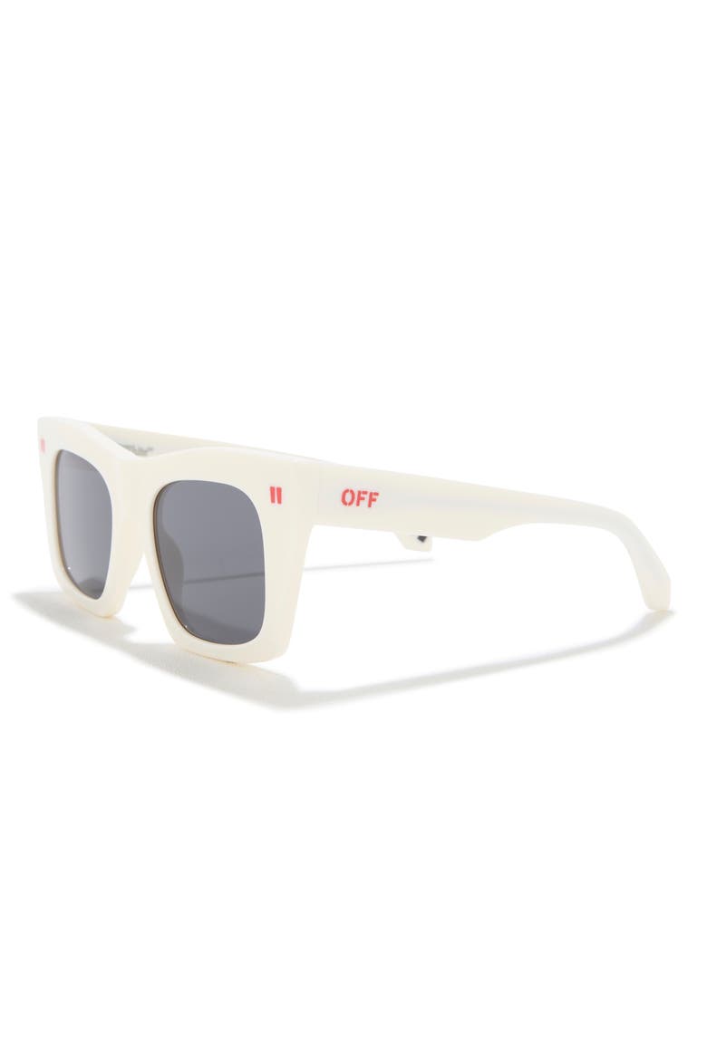 51mm Selma Square Sunglasses, Alternate, color, OFF WHITE/ DARK GREY