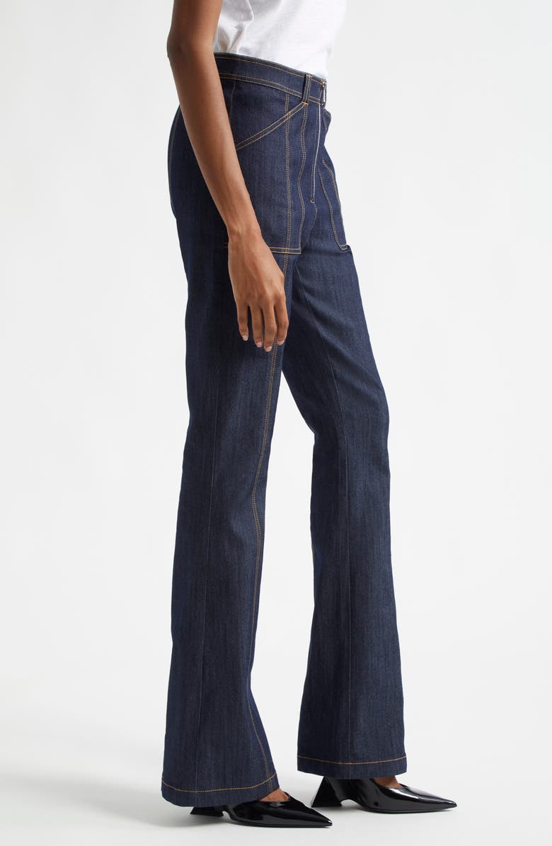 Cinq à Sept Val Topstitch Detail Flare Leg Jeans, Alternate, color,