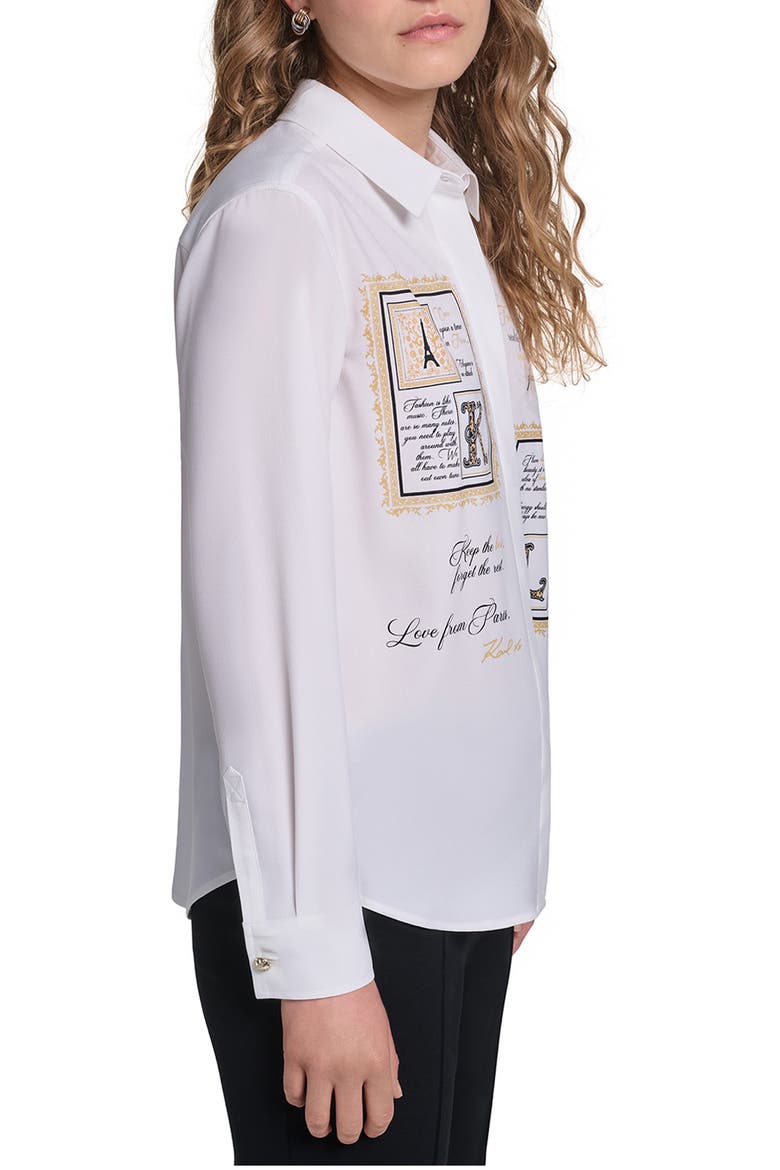 Karl Frames Button Front Shirt, Alternate, color, SOFT WHITE