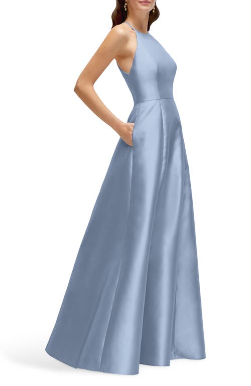 Alfred Sung A-line Satin Gown In Cloudy