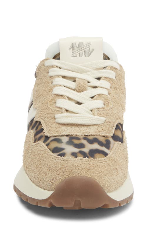 Steve Madden Blume Mixed Media Sneaker In Animal Print