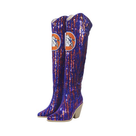 Cuce Denver Broncos Over-the-Knee Two-Tone Sequin Boots