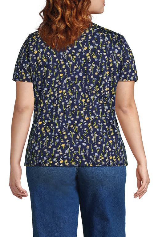 Lands' End Relaxed Supima Cotton V-neck T-shirt In Blue