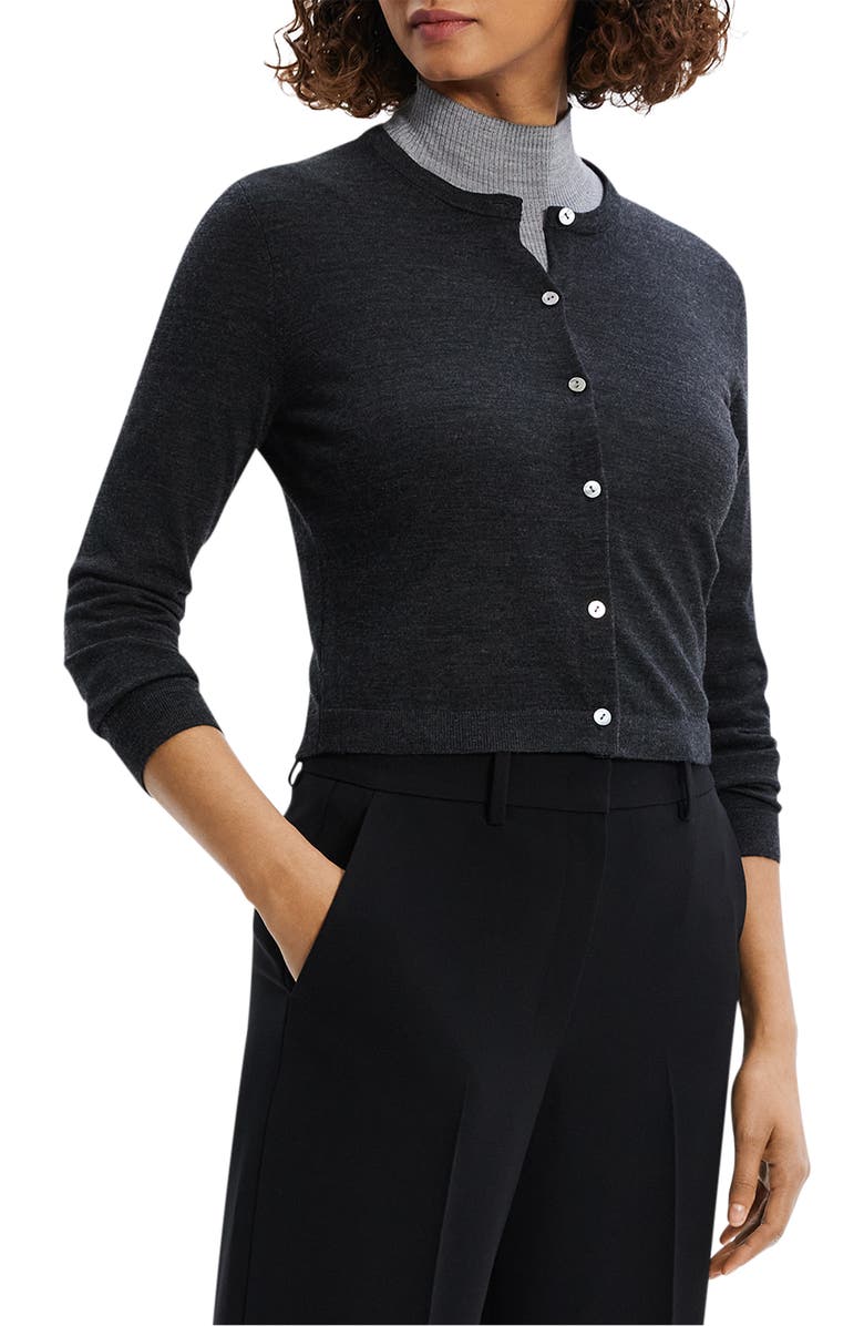 Theory Regal Wool Crop Cardigan, Alternate, color,