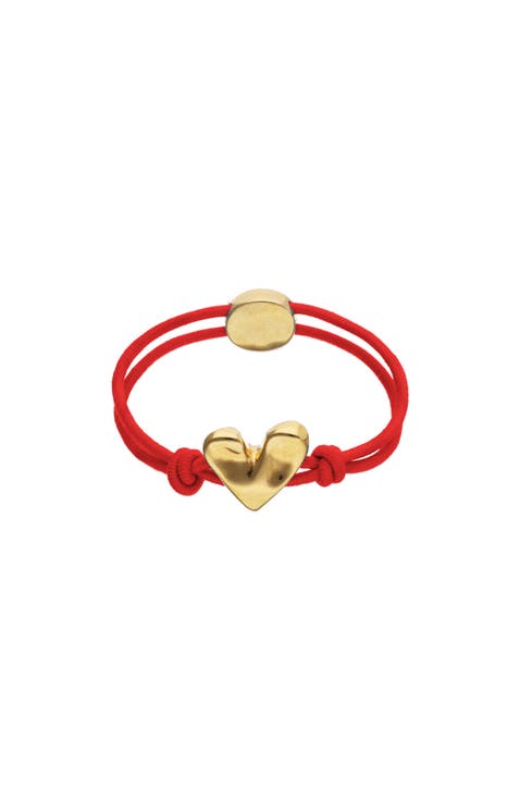 Elastic Thread Bracelet with 18K Gold-Plated Heart