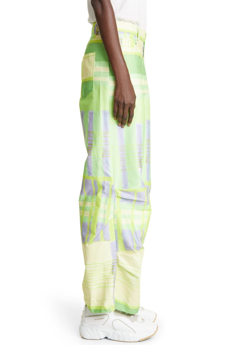 CR8 High Waist Wide Leg Jeans, Alternate, color, LIME PLAID