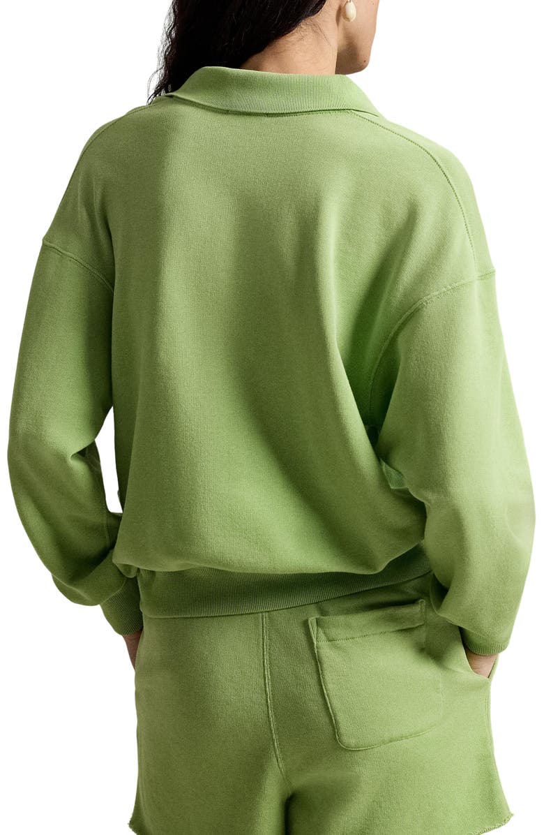 Polo Ralph Lauren Lightweight Fleece Polo Sweatshirt, Alternate, color, Parakeet Green