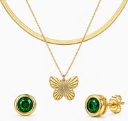 Donatello Gian Necklace & Stud Earrings Everyday Essential Set