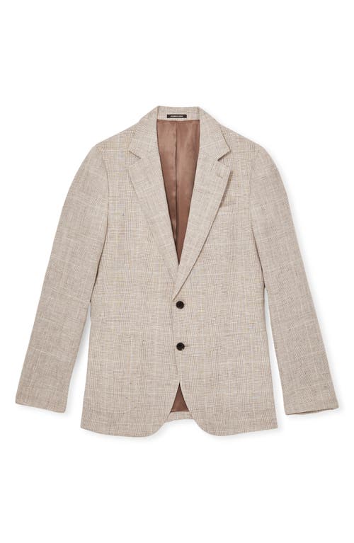 Reiss Ashton Linen Check Regular Fit Notch Lapel Blazer