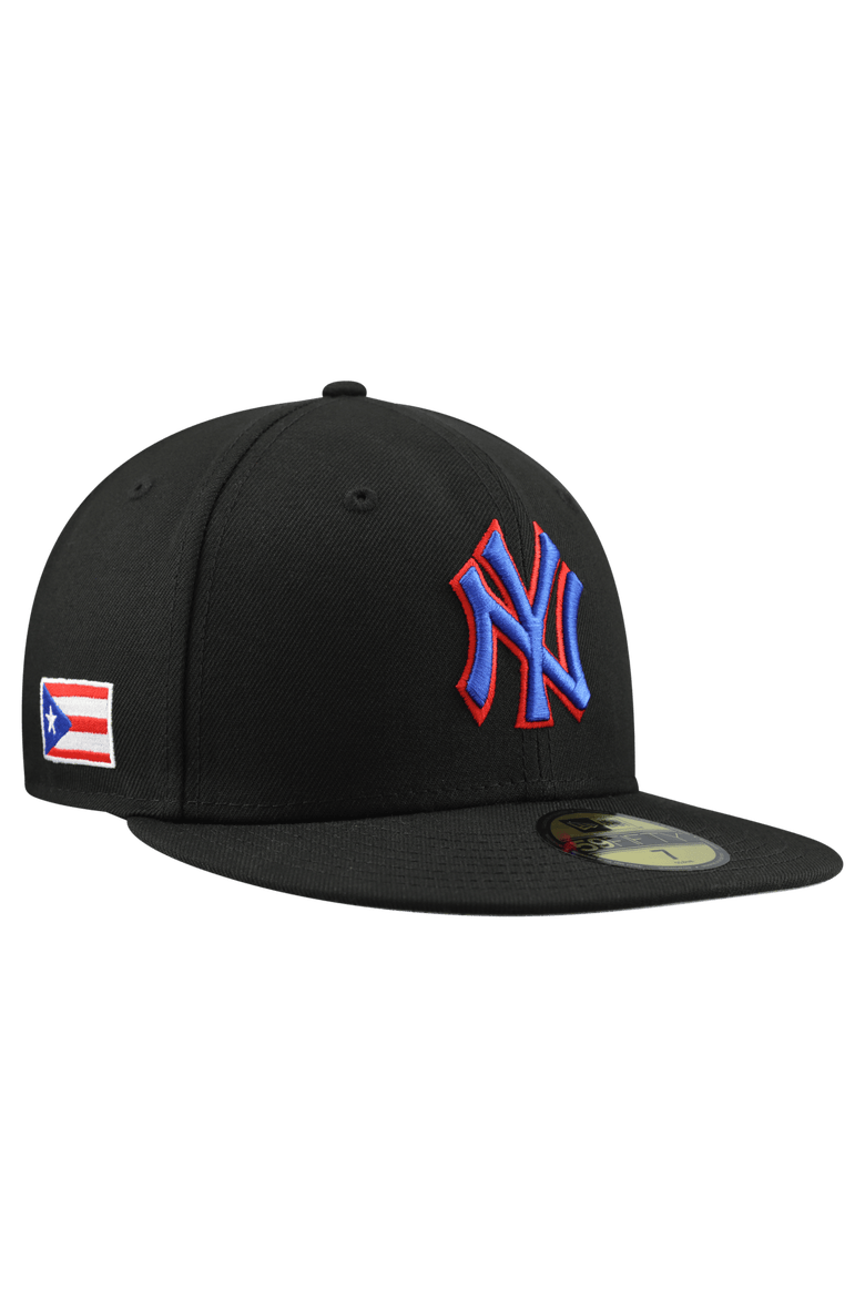 Men's New Era Black New York Yankees Puerto Rico 59FIFTY Fitted Hat, Main, color, Black