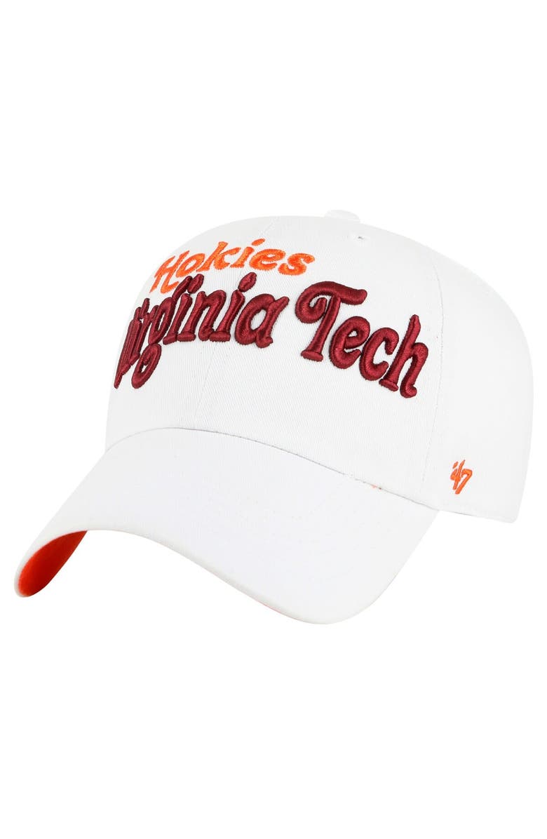'47 Women's '47 White Virginia Tech Hokies Pensacola Clean Up Adjustable Hat, Main, color, White