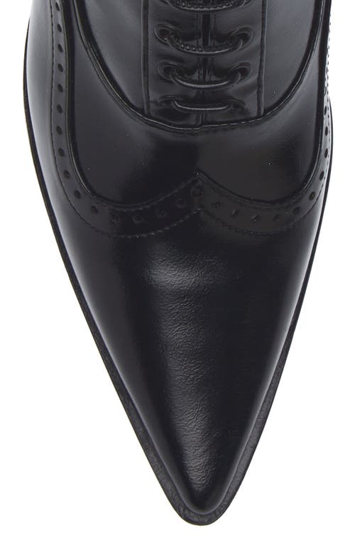 Jeffrey Campbell Pollitt Pointed Toe Lace-up Wingtip Boot In Black