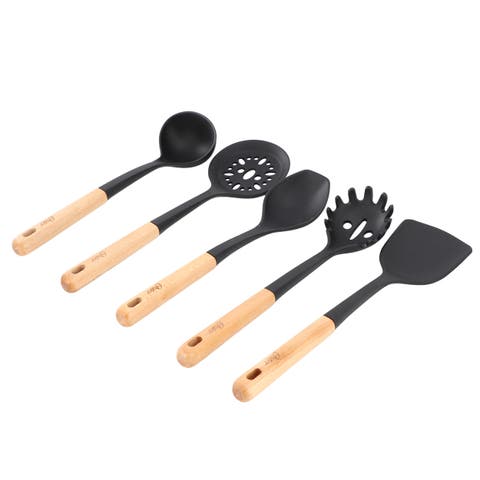 Marion 5 Piece Silicone and Wood Kitchen Tool Set