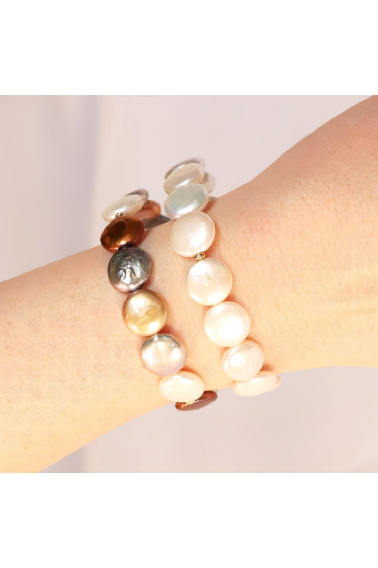 Multicolor Coin Pearl Bracelet, Alternate, color, Multi