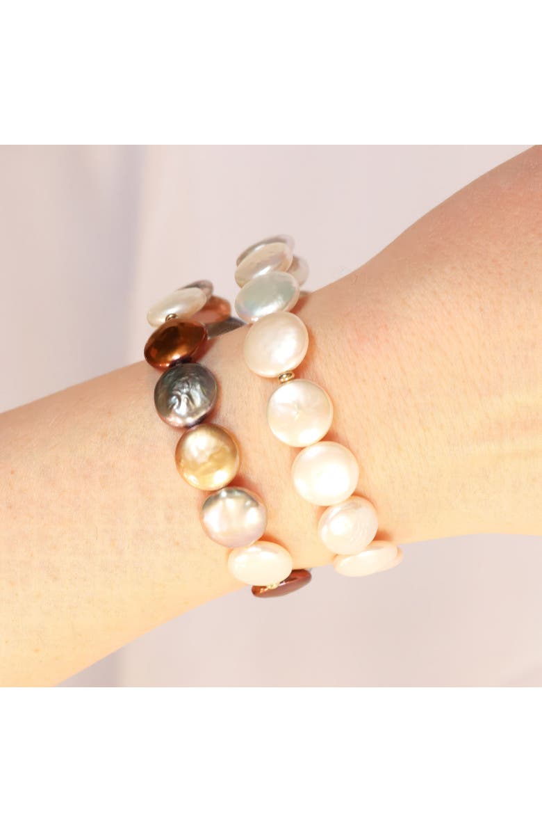 The Lovery Fine Jewelry Multicolor Coin Pearl Bracelet, Alternate, color, Multi