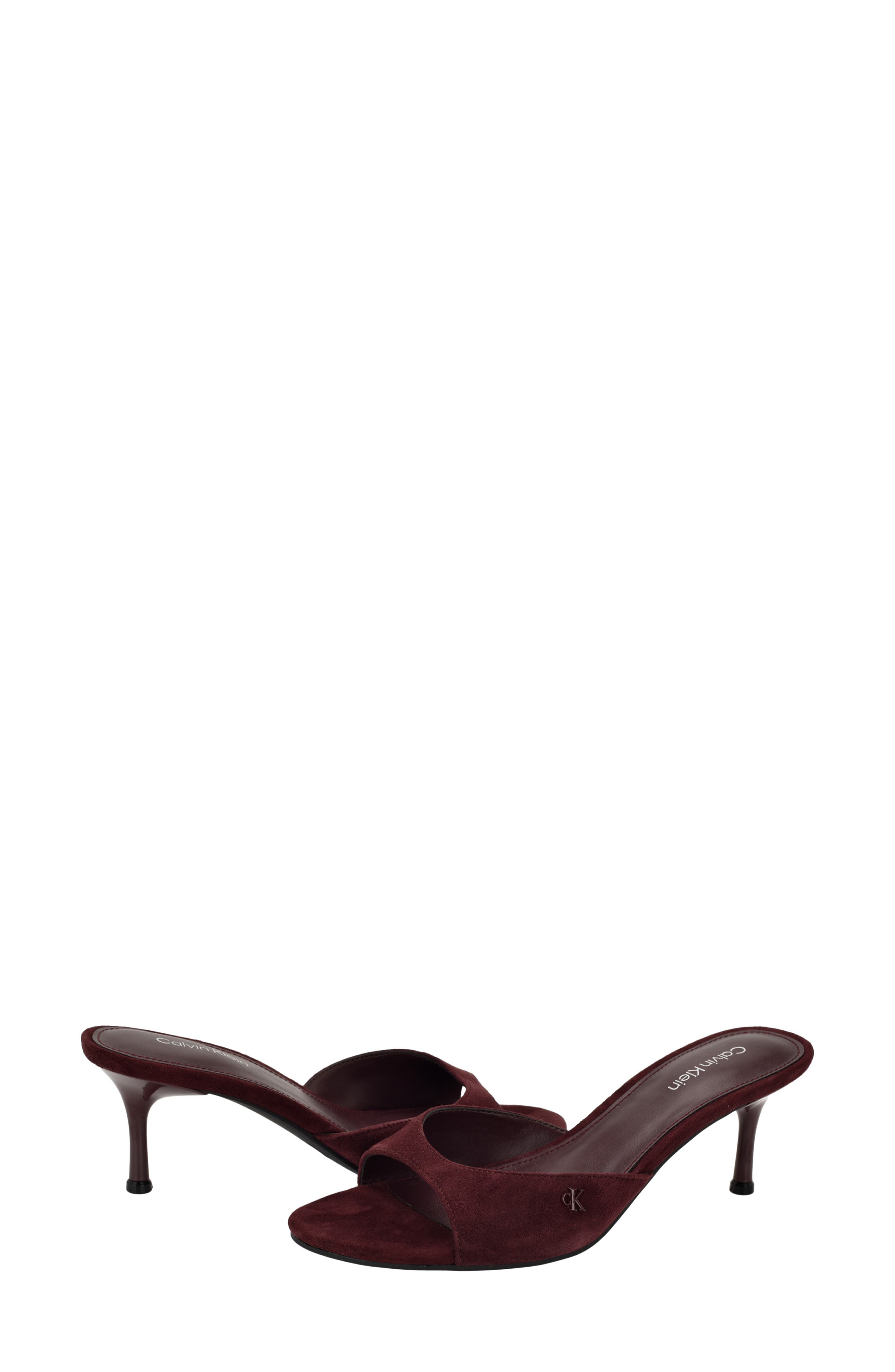 Vixie Slide Sandal, Alternate, color, DARK RED