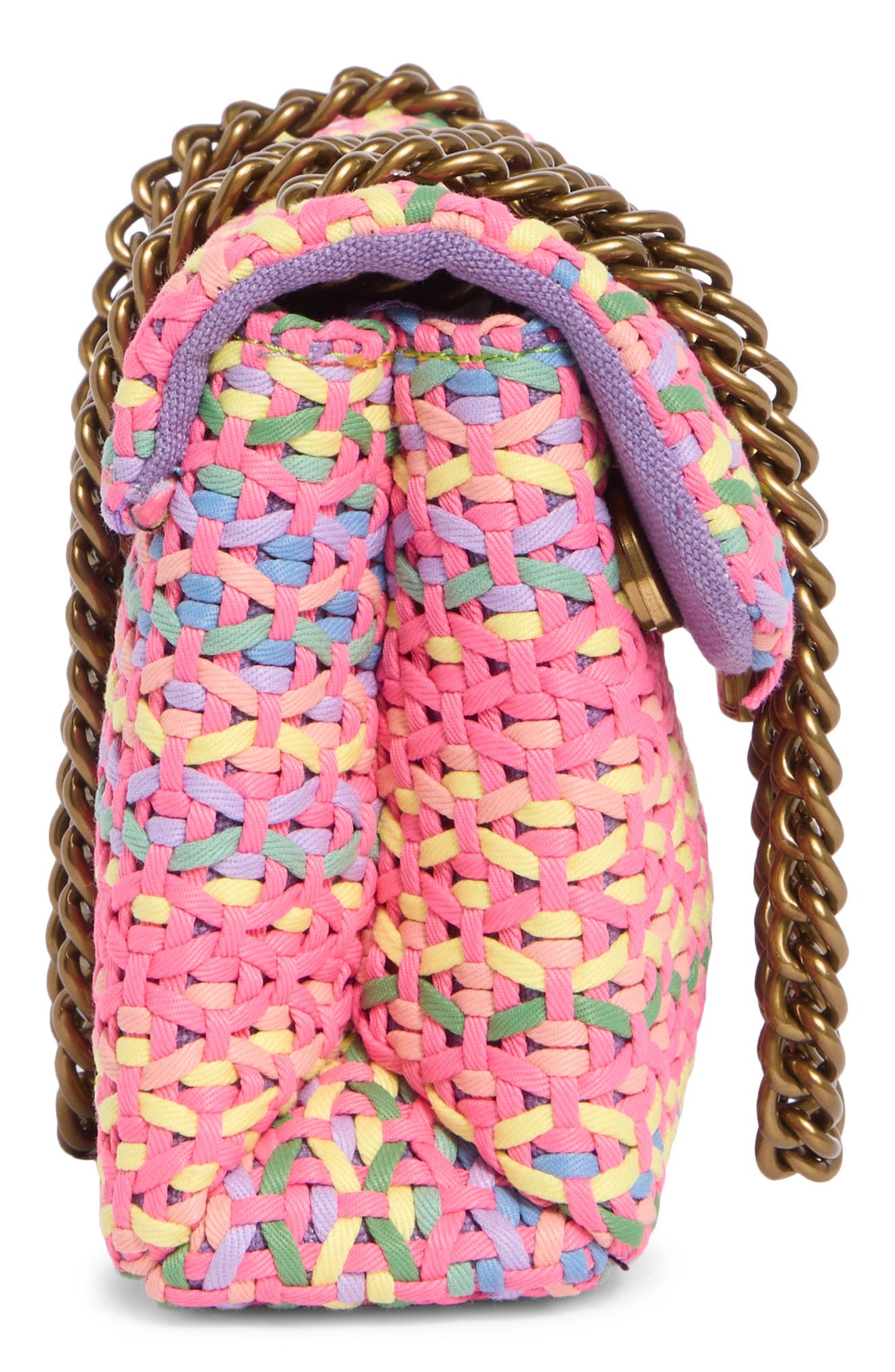 Kurt Geiger London Brixton Tweed Mini Convertible Shoulder Bag, Alternate, color, Pink Multi