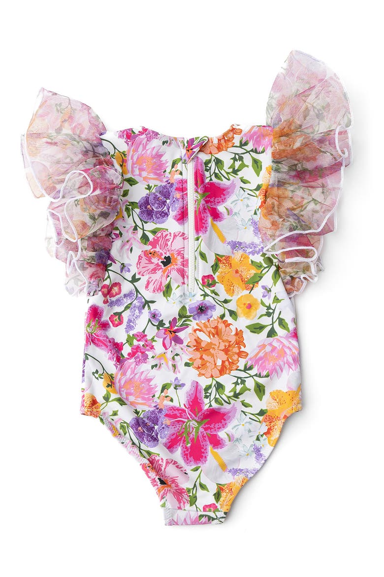 Summer Gardens Ruffle One-Piece Swimsuit, Alternate, color, PINK