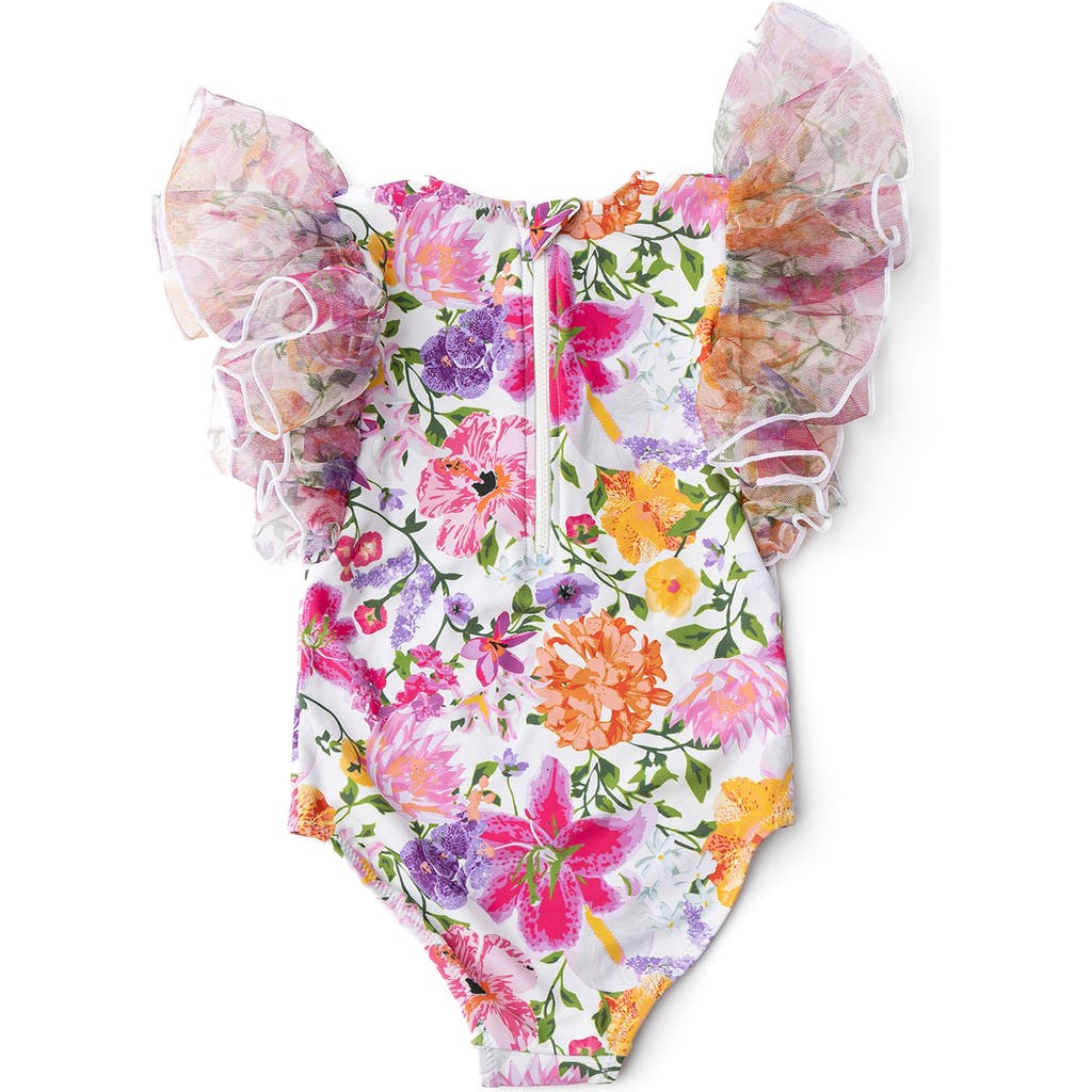 Shade Critters Summer Gardens Ruffle One-piece Swimsuit In Pink