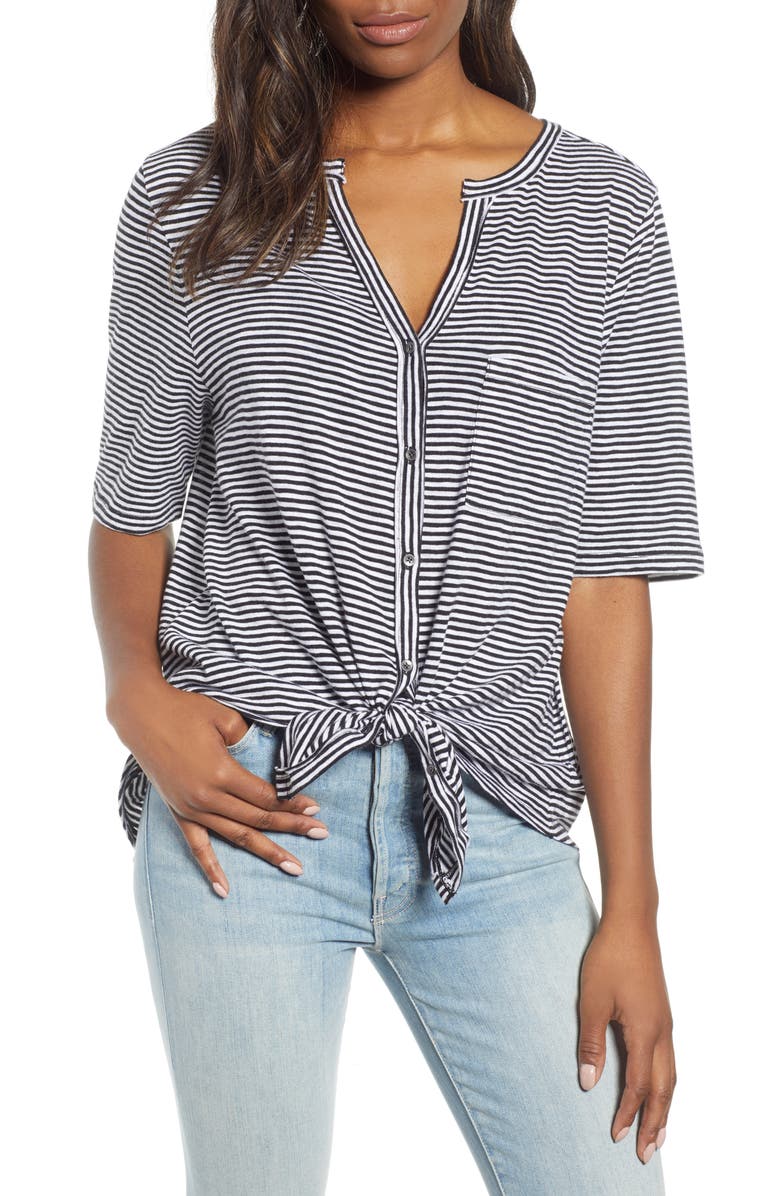 Caslon<sup>®</sup> Tie Front Tee, Main, color, 