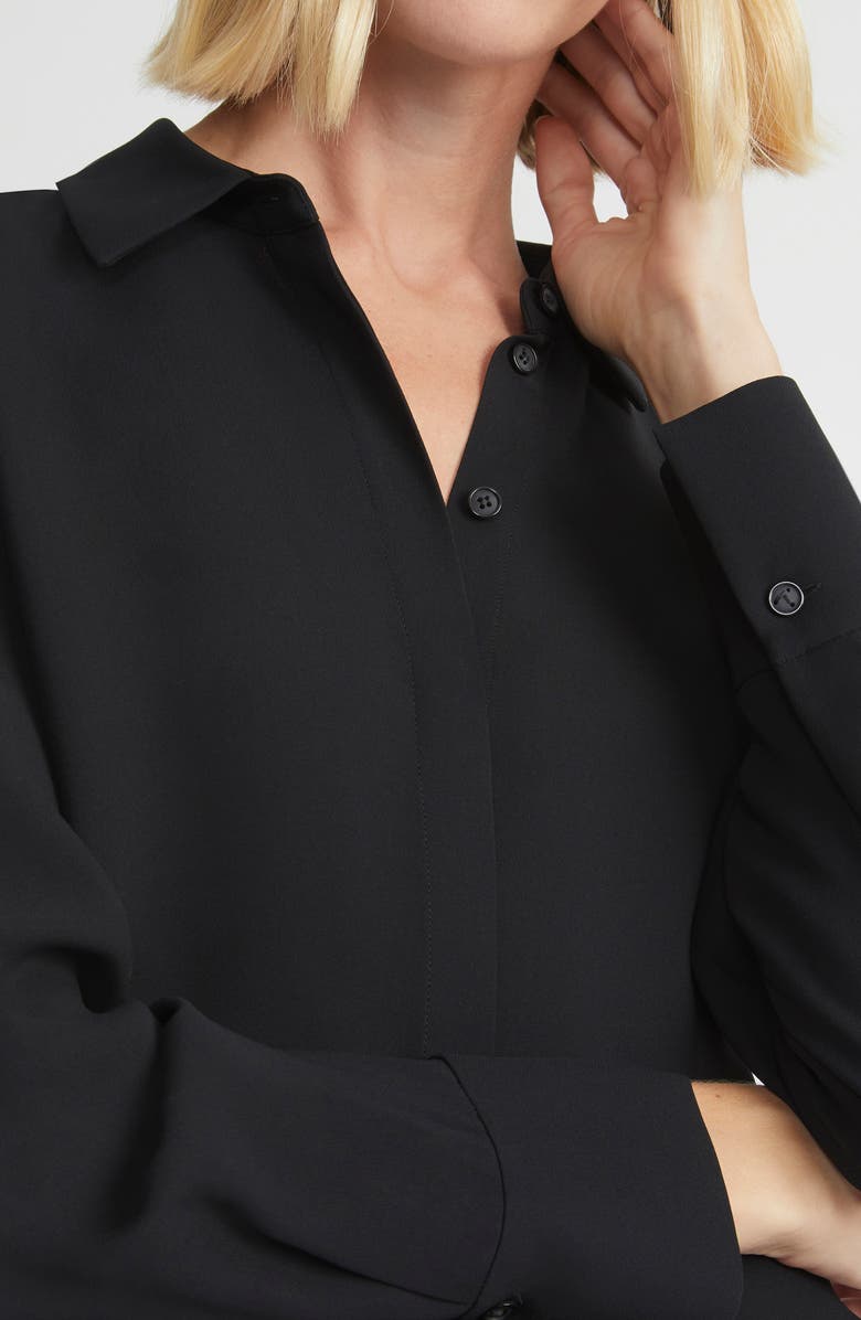 Lafayette 148 New York Scottie Silk Button-Up Blouse, Alternate, color, Black