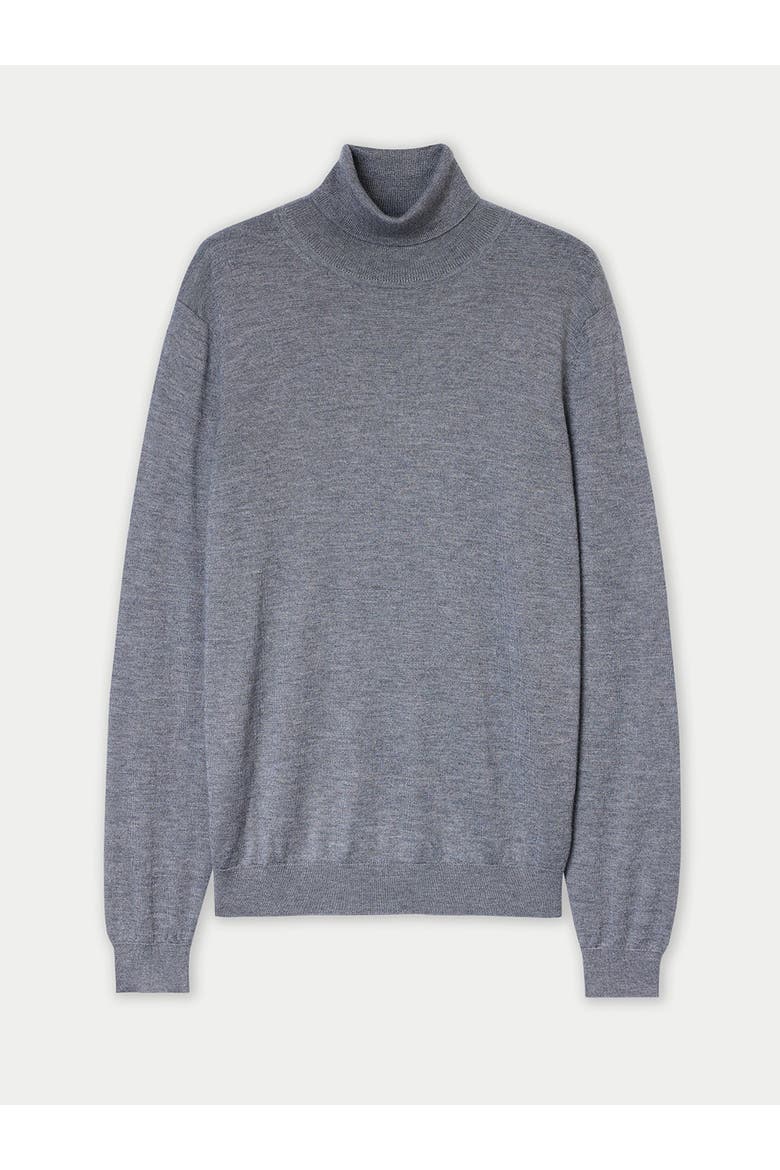 Cashmere-Silk Turtleneck Sweater, Main, color, dim gray