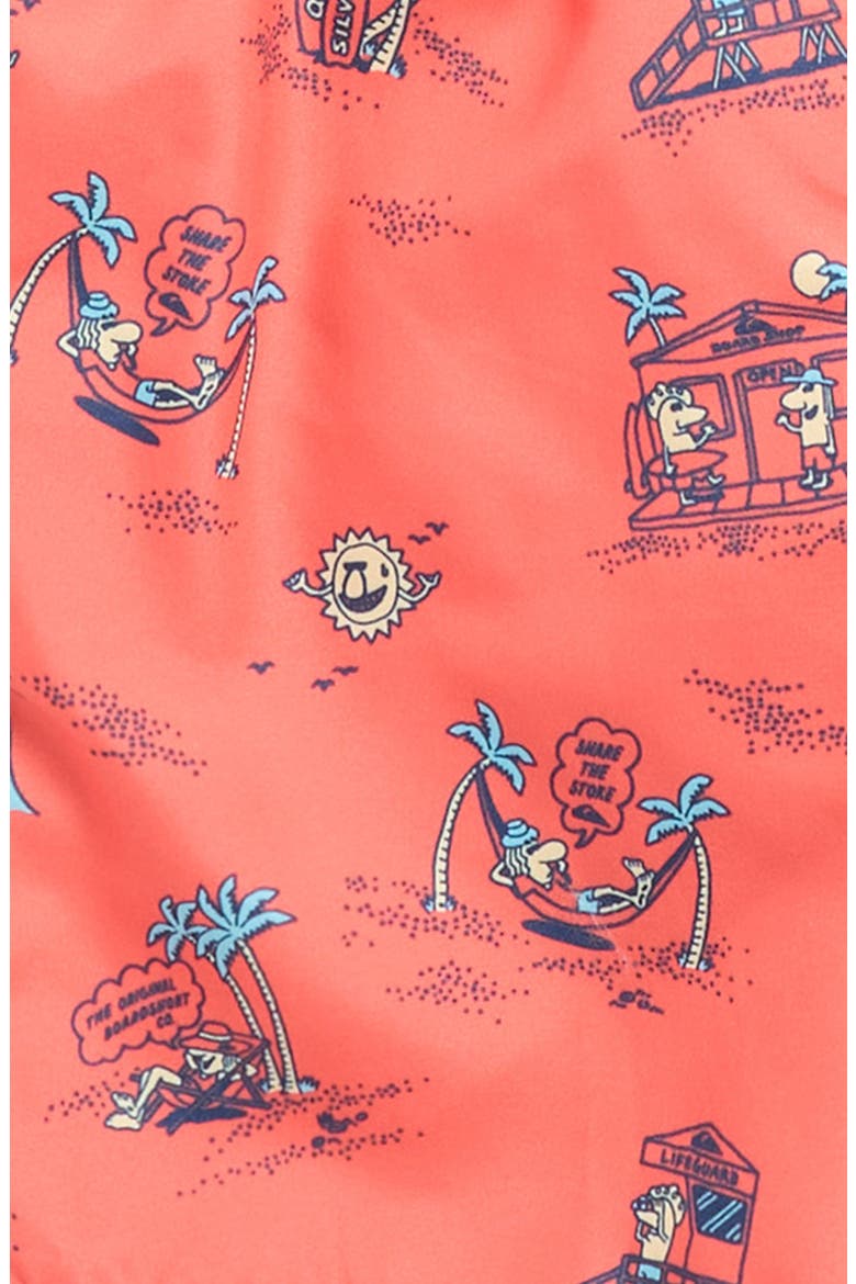 Everyday Mix Swim Trunks, Alternate, color, HOT CORAL