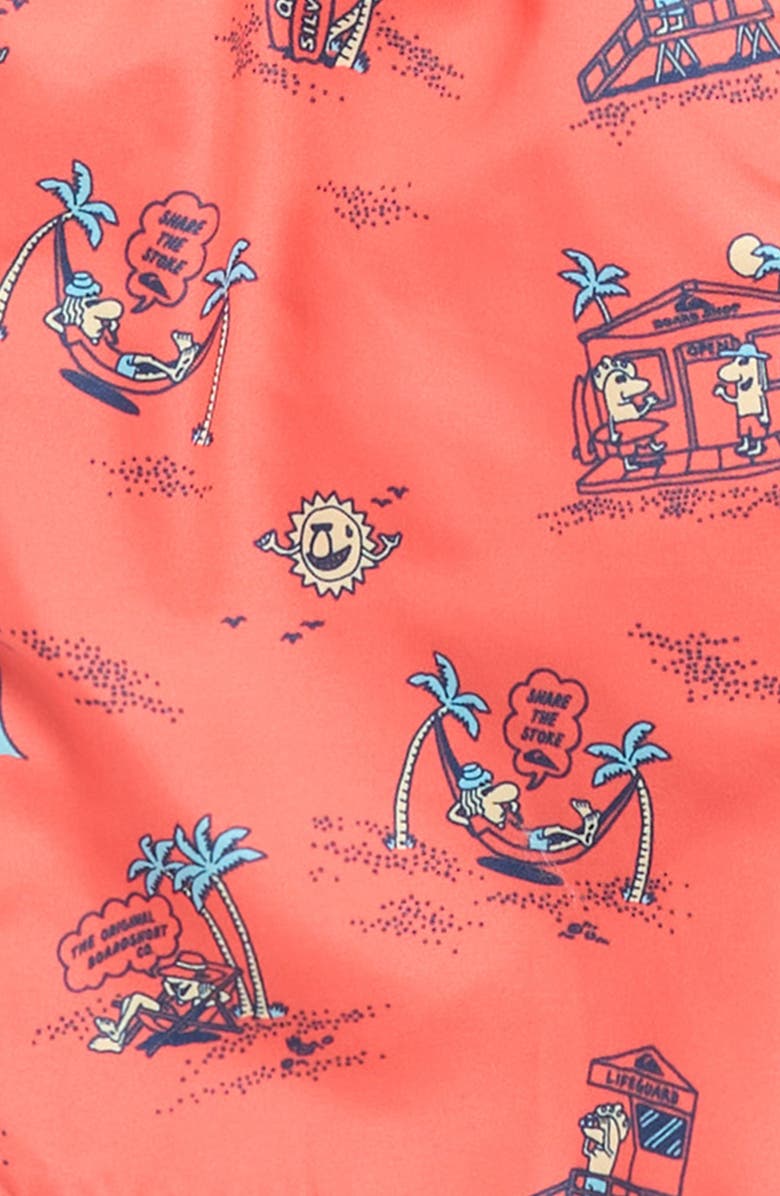 Quiksilver Everyday Mix Swim Trunks, Alternate, color, Hot Coral