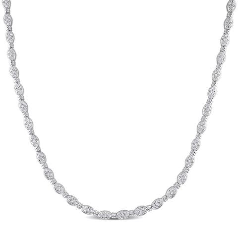 1/2 Ctw Diamond Oval Tennis Necklace
