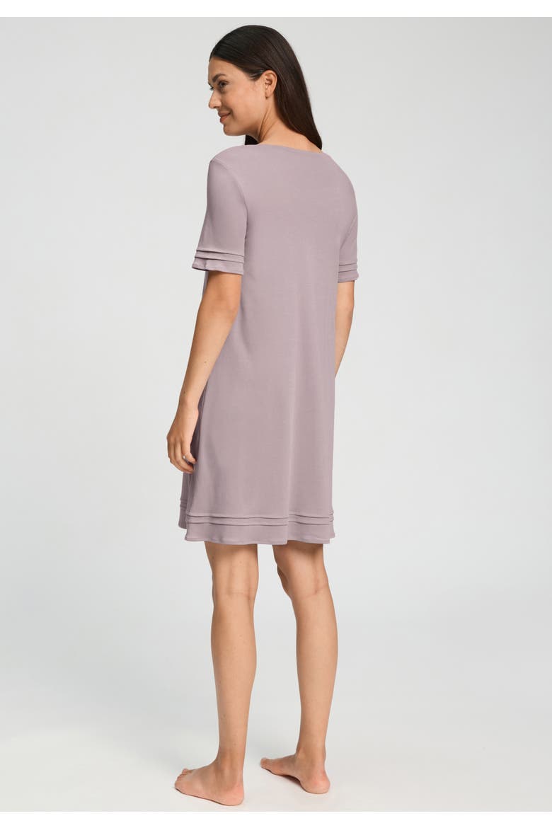 Pilar Pleated Cotton Nightgown, Alternate, color, Stormy Rose