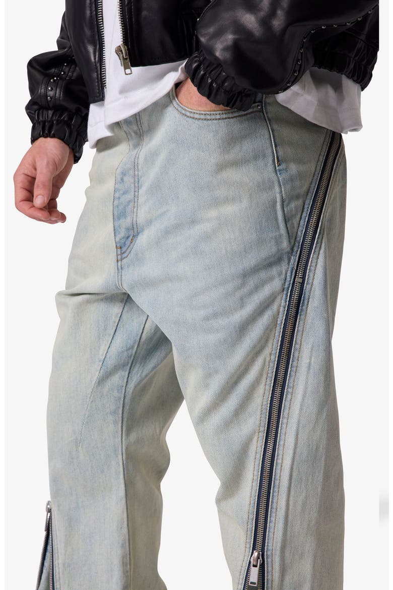 Zipper Extra Flare Leg Jeans, Alternate, color, LIGHT VINTAGE